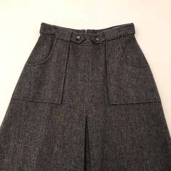 College Town Charcoal Wool Blend Skirt - Picture 6 of 14